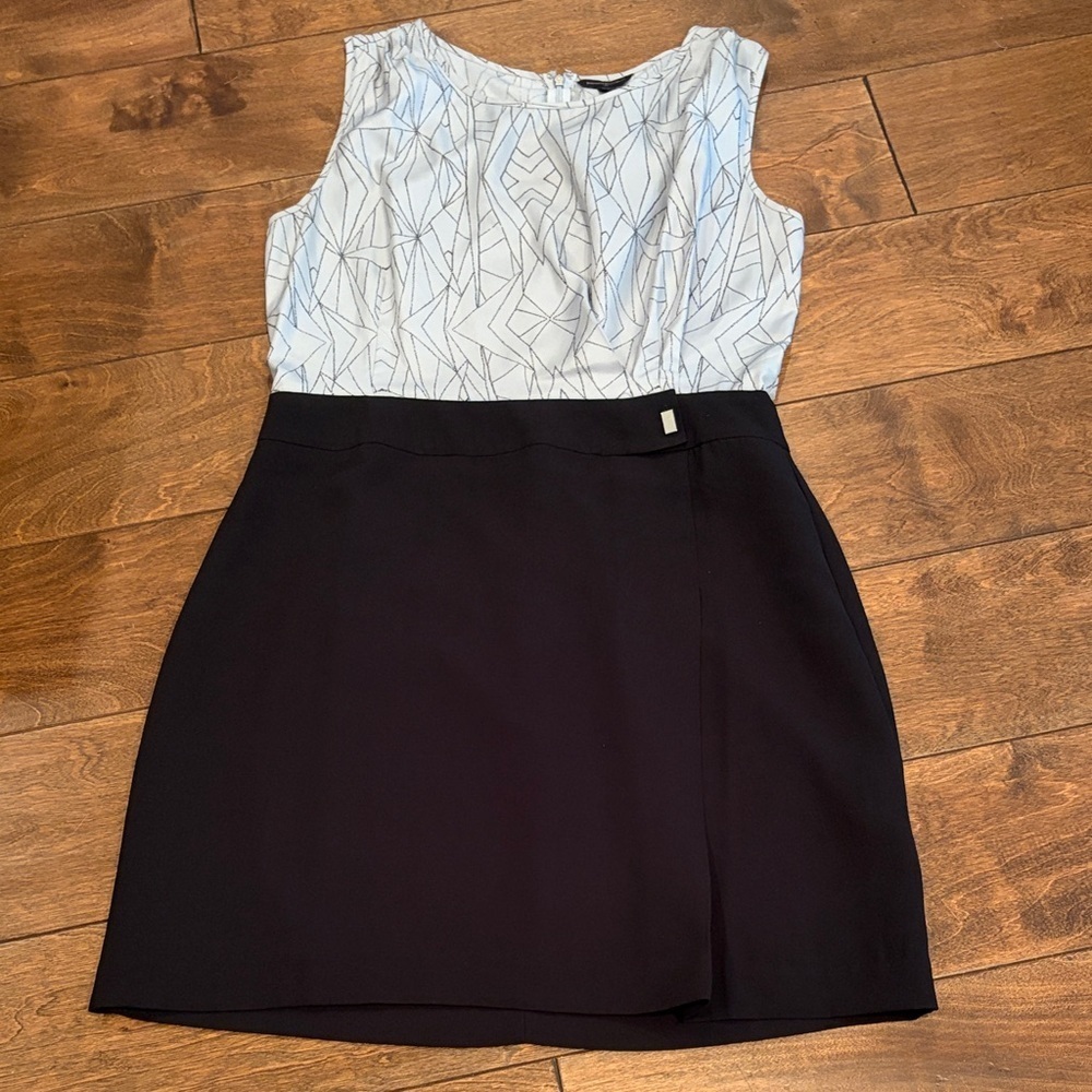 Banana Republic Grey and Black Patterned Dress